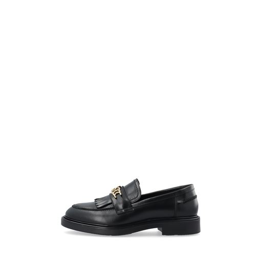 Bianco BIAAdda Fringe Chain Loafers, Black, 40