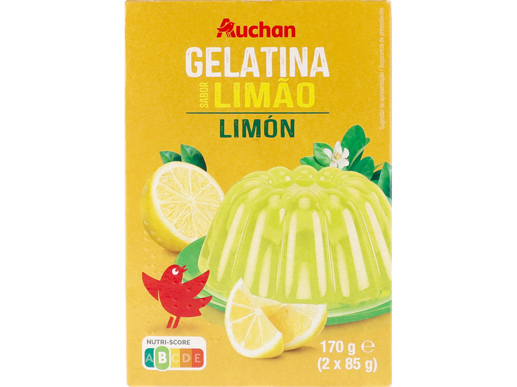 GELATINA AUCHAN LIMÃO 170G
