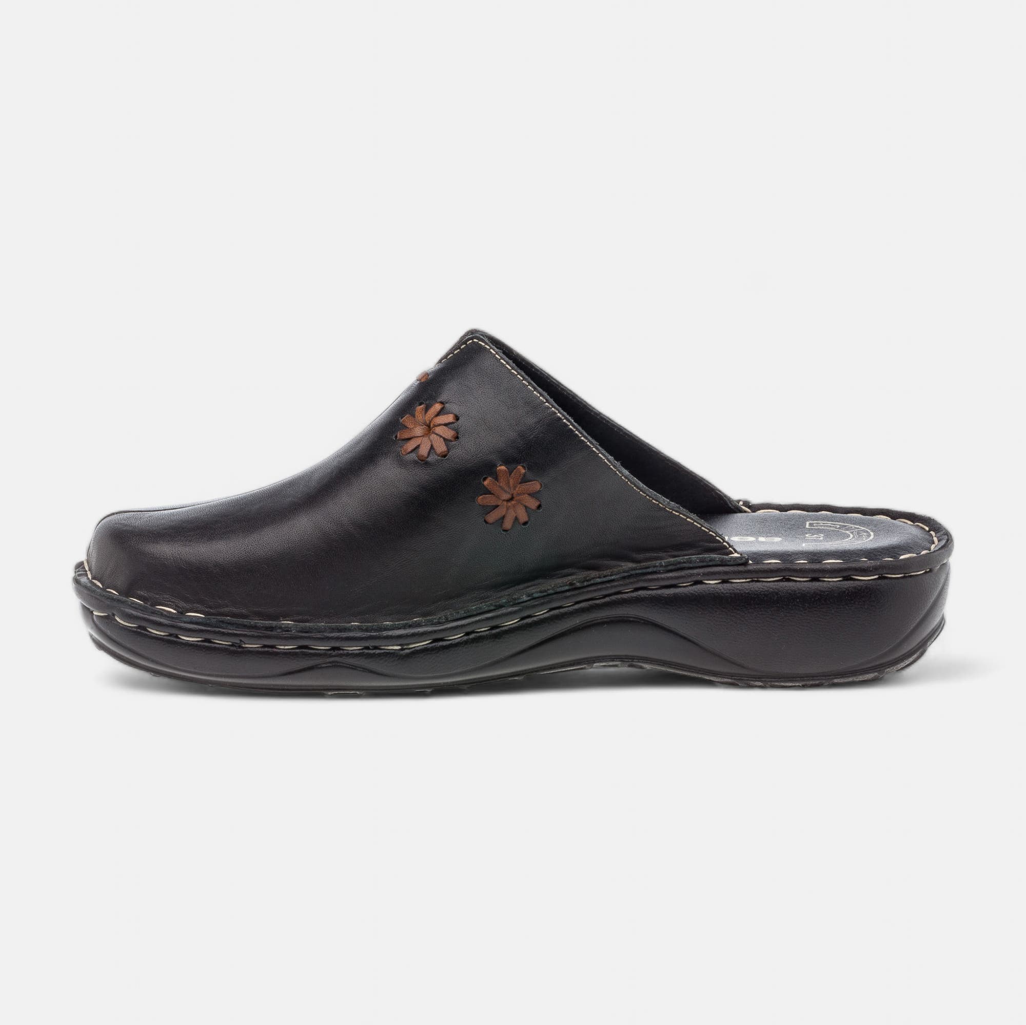 Sabots Femme en cuir noir