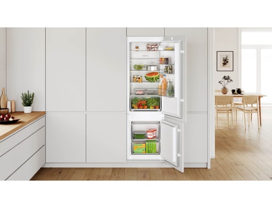 BOSCH - Réfrigérateur congélateur encastrable KIV87NSE0, Série 2, 270 litres, Low Frost