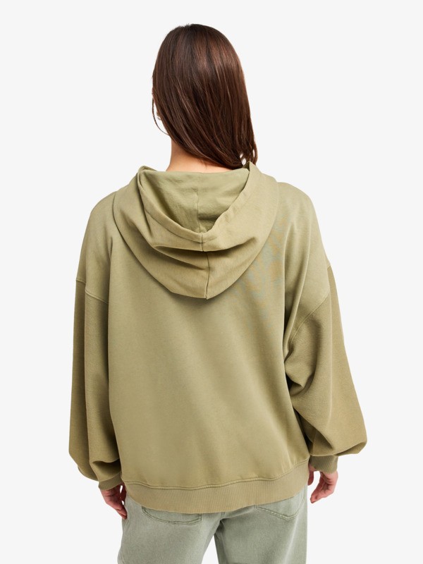 Power Of Nature Sweat à capuche zippé oversize Vert Femme