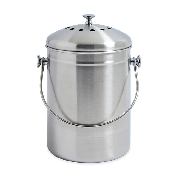 Seau à compost en inox 5 L avec filtres à charbon Mathon