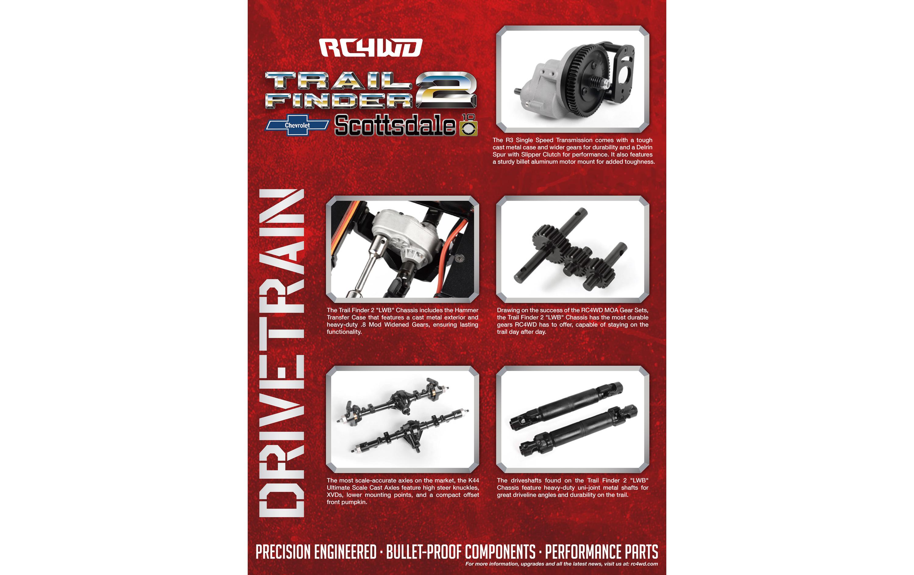 Scale Crawler Trail Finder 2 LWB Chevy K10 Rot, RTR, 1:10<br>Scale Chevrolet K10 Scottsdale Pick-up Off-Road Modell