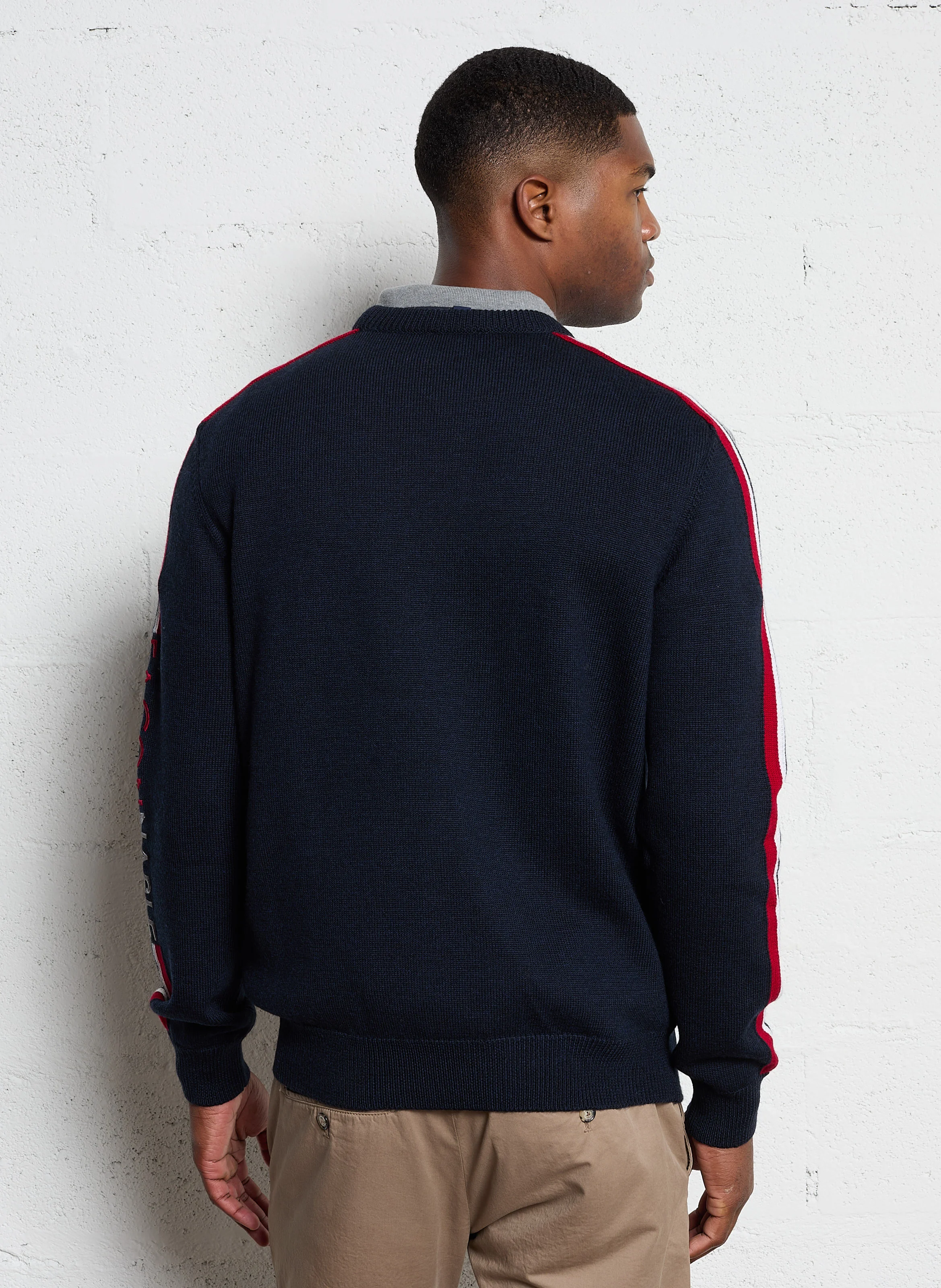 Pull col rond en laine| Bleu