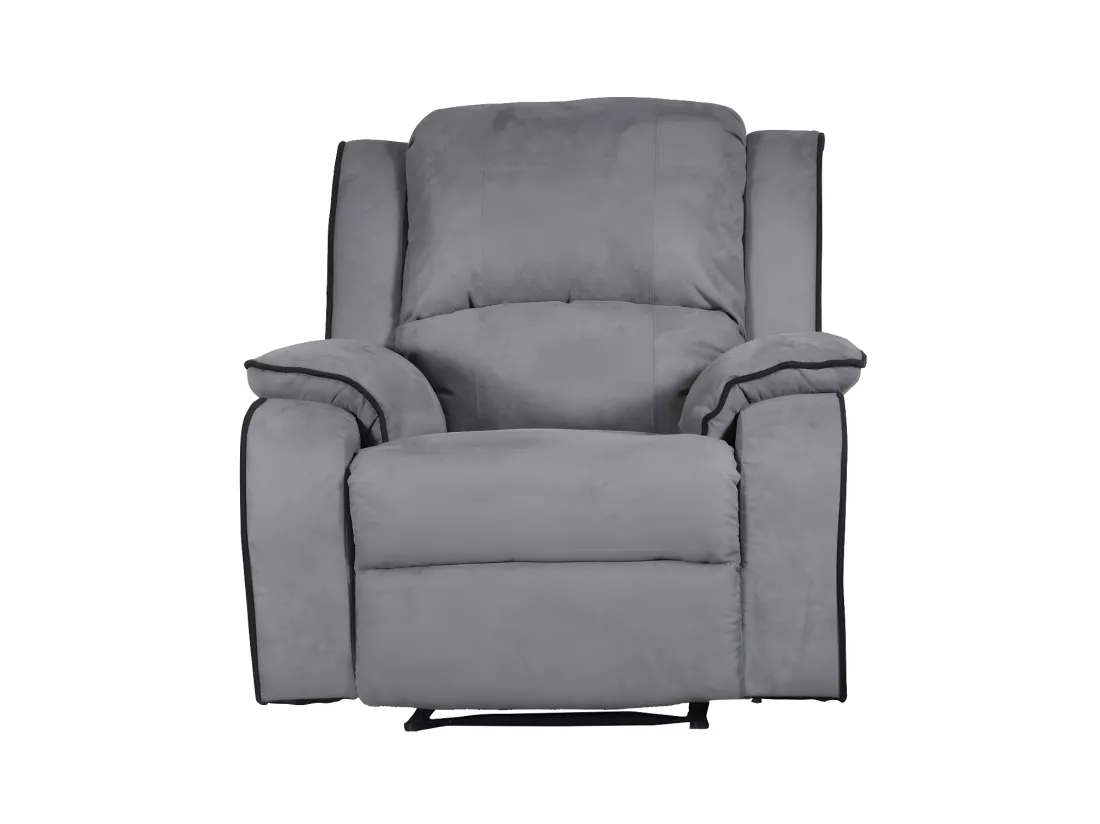 Canapés 3 places 2 places et un fauteuil relax en microfibre HERNANI - Gris