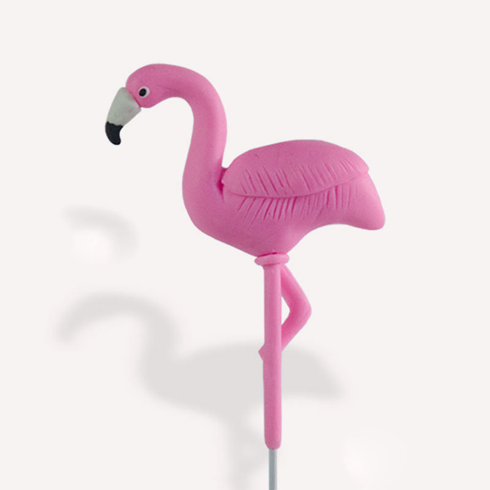 (2-tlg. Set) Kuchenstecker Gummi Flamingo Tortenstecker Topper Dekoration für Torten / Kuchen - Rosa