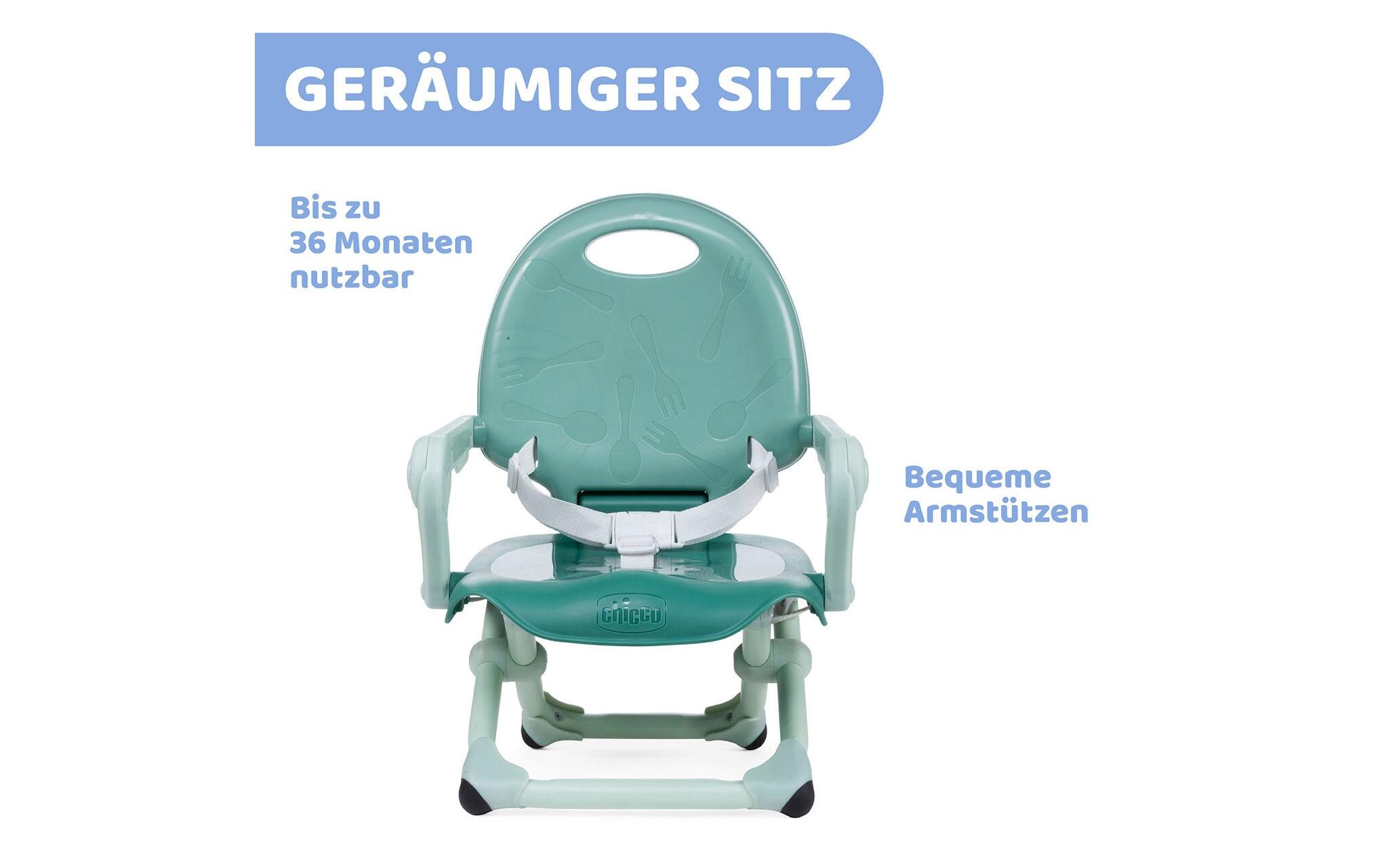 Sitzerhöhung Pocket Snack SageKlappbare Sitzerhöhung für einfachen Transport
