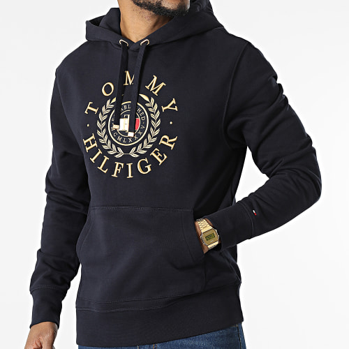 Sweat Capuche Icon Roundall Graphic 4345 Bleu Marine Doré