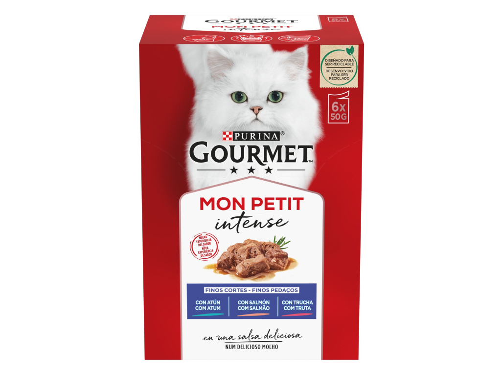 COMIDA HÚMIDA PARA GATO GOURMET MON PETIT COM PEIXE 6X50G