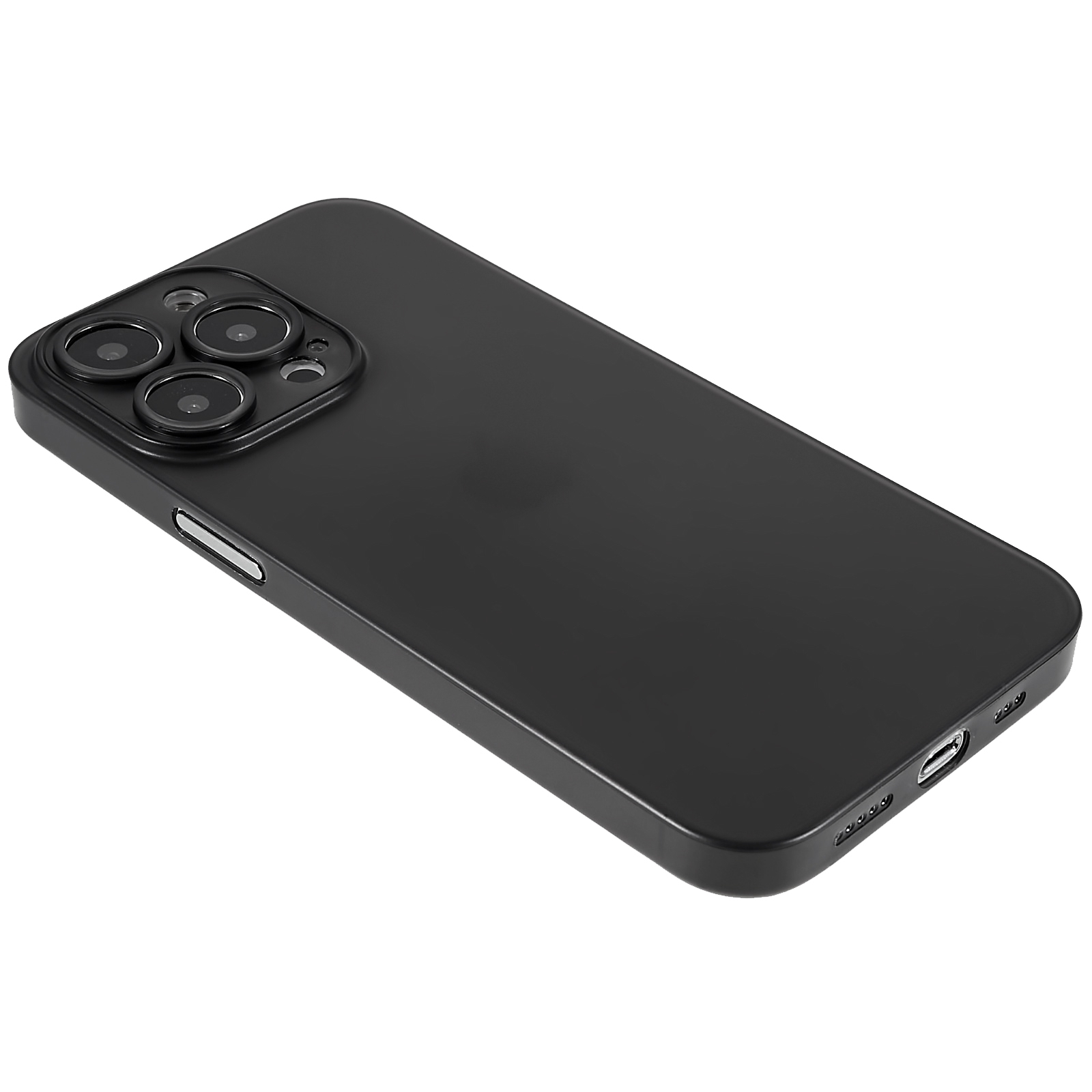 iPhone 13 Pro Kunststoff Hülle Case Ultra Thin 0.45 mm - Schwarz / Transparent (Matt)