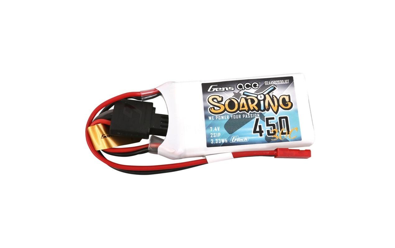 RC-Akku LiPo 450 mAh 7.4 V 30C Soaring, G-TechKleiner 2S LiPo Akku mit JST / BEC Stecker
