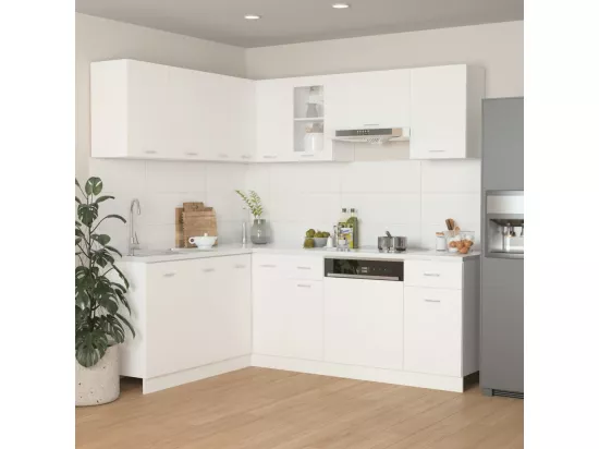 Ensemble de meubles de cuisine 11 pcs Blanc Aggloméré