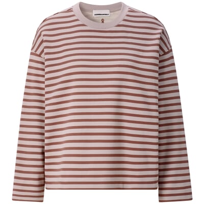 Damen-Sweatshirt gestreift, Rosé-Weinrot