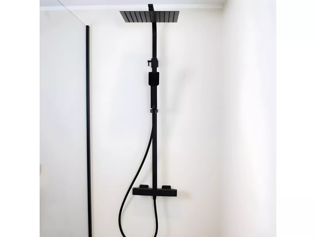 Quartos colonne de douche noire avec thermostatique 300 - Essebagno