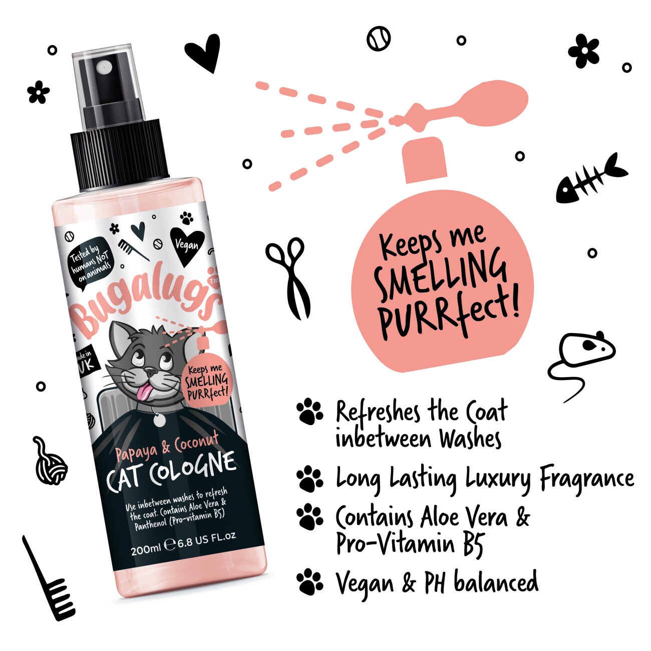 Bugalugs Katzenparfüm Papaya Kokos 200 ml