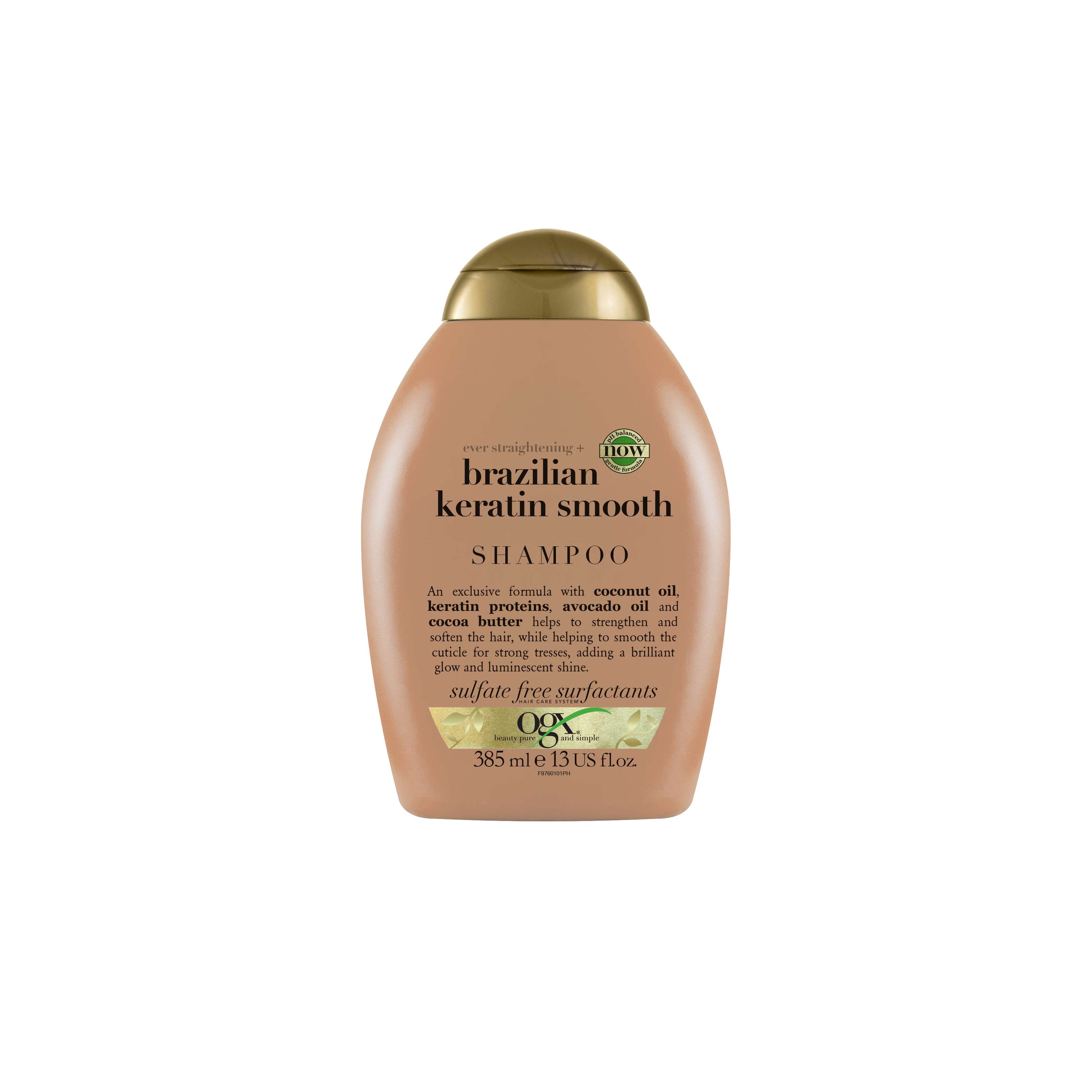 CHAMPÔ OGX QUERATINA BRASILEIRA SEM SULFATOS 385ML