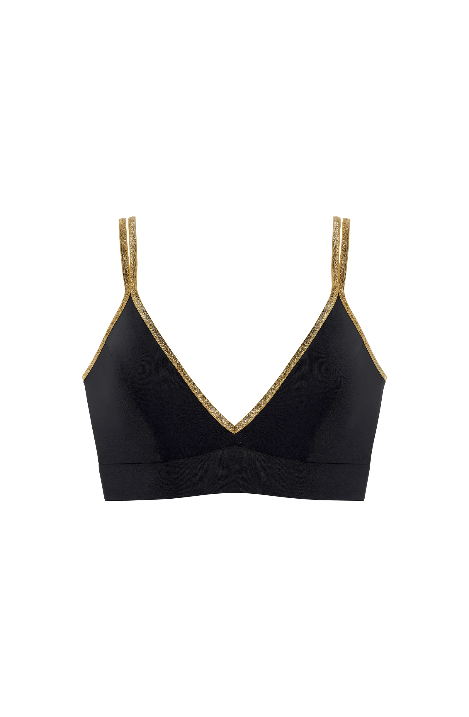 singa Haut de maillot de bain brassière noir et lurex Noir