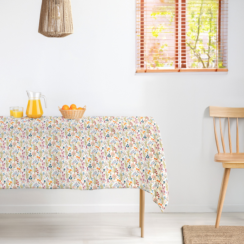 Nappe déperlante imprimée 'Anastasia' écru