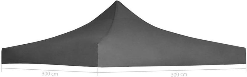 Partytentdak - Antraciet - 600D Oxford met PVC-Coating - Water- en UV-Bestendig