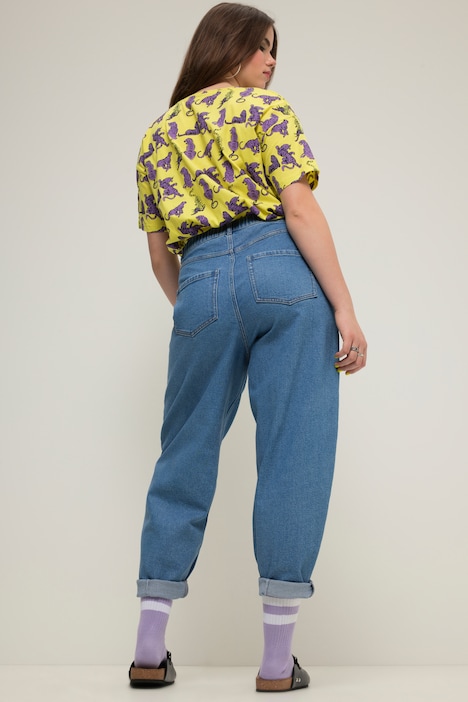 Ballon-Jeans, Wide Fit, Stretchdenim, 5-Pocket, Elastikbund