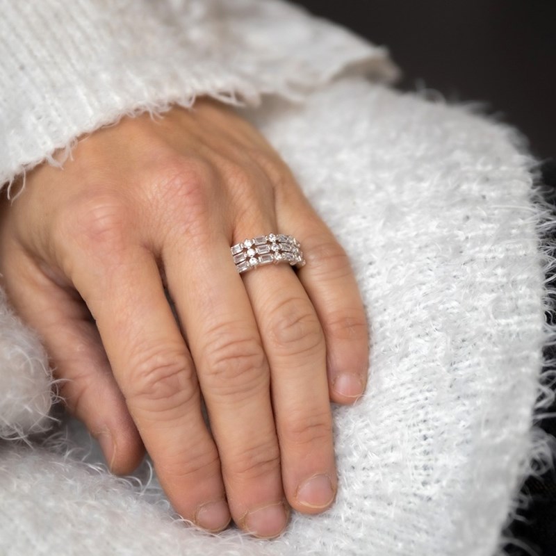 Bague Femme Rhodium PIERRA