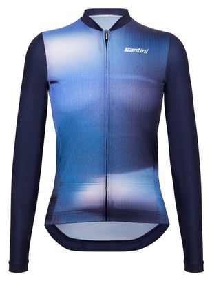 Maillot Manches Longues Unisexe Santini Ombra Eco Sleek Bleu