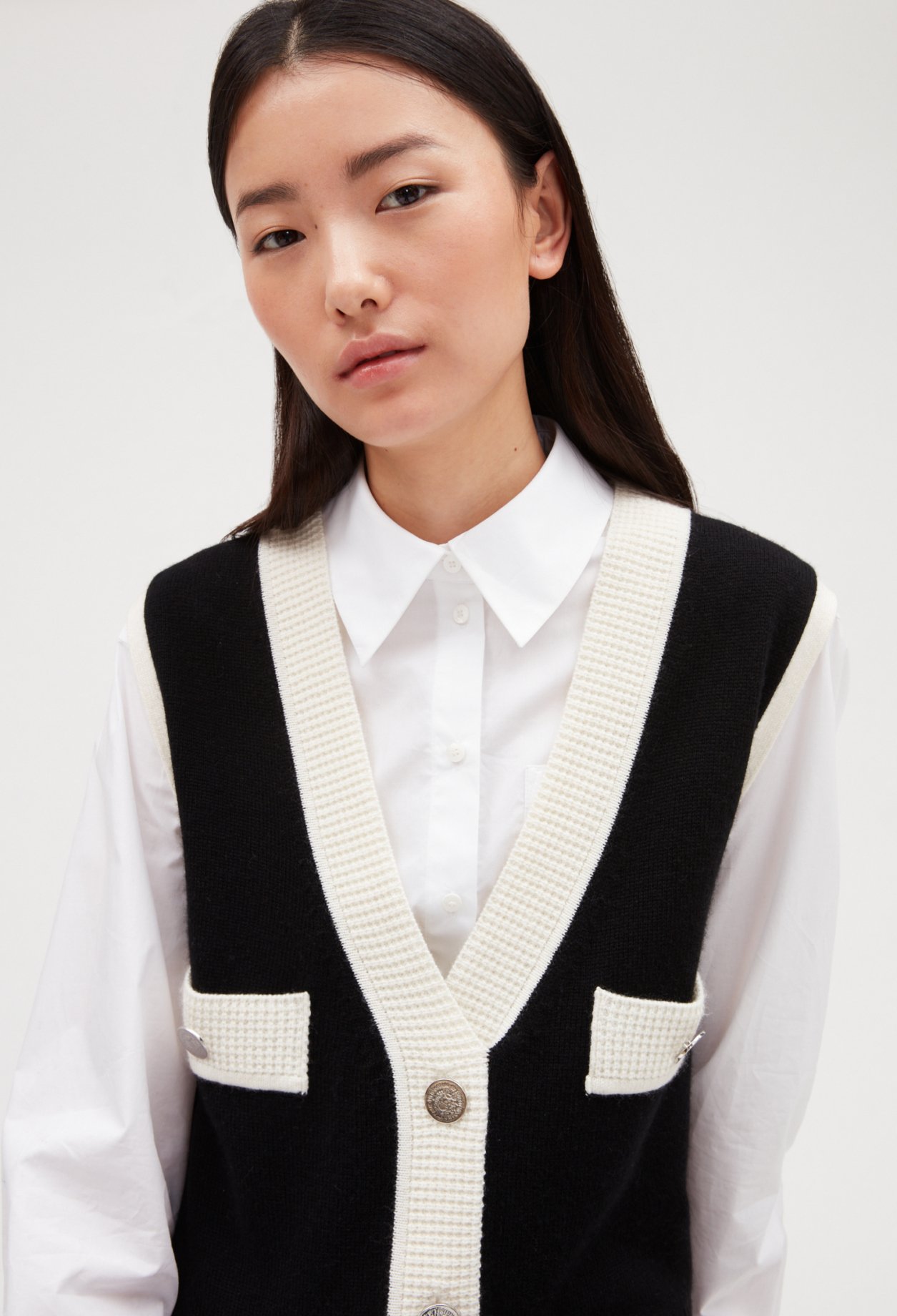 Pull sans manche maille