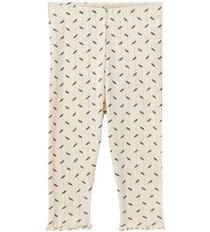 Sofie Schnoor Leggings - Naline - Antique White m. Print/Lochmus