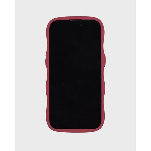 holdit Iphone 14 Pro Max Transparent Wavy Cover, Red Velvet/Transparent