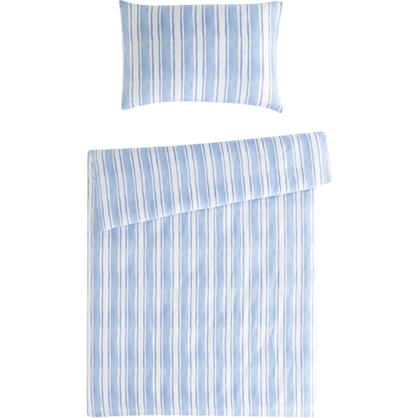 Bettwäsche Satin Streifen hellblau 200x210 2x65x65 Bettanzug Fra
