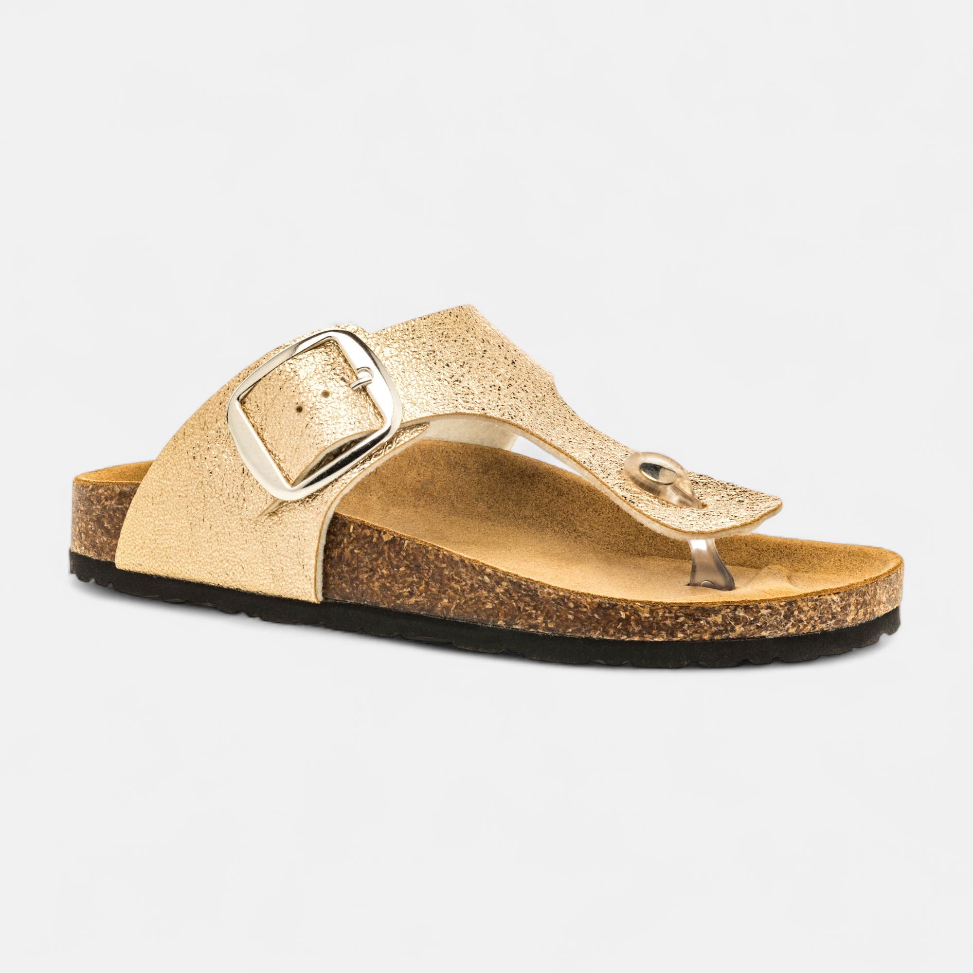 Mules semelle liège Femme or