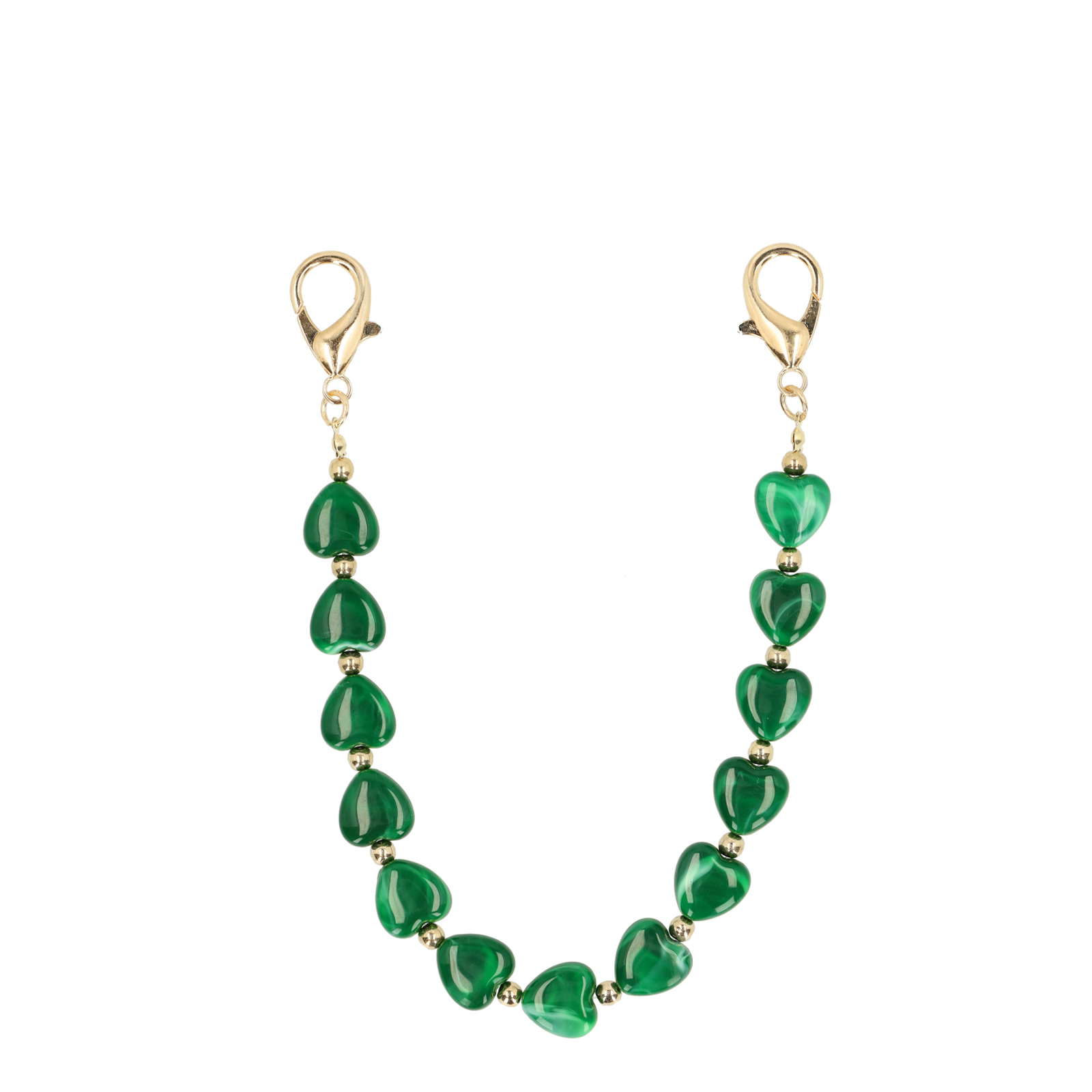 Groene hartjes bag charms