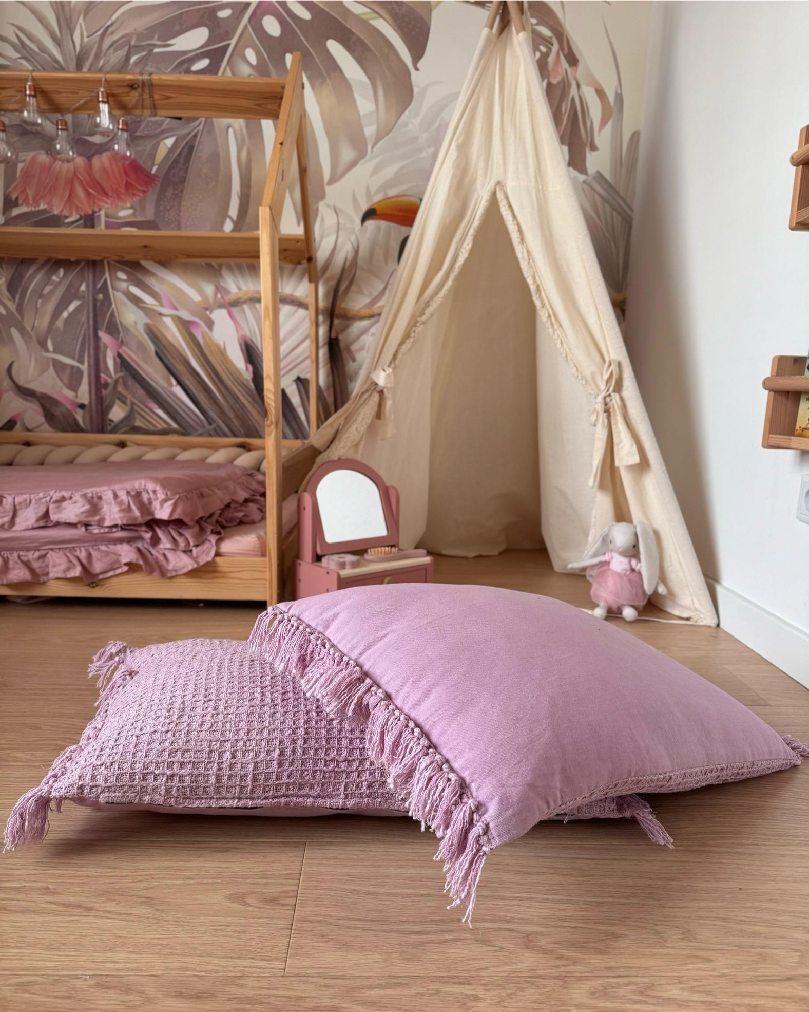 Set van 2 sierkussens TANSY Katoen 40 x 60 cm Roze effen
