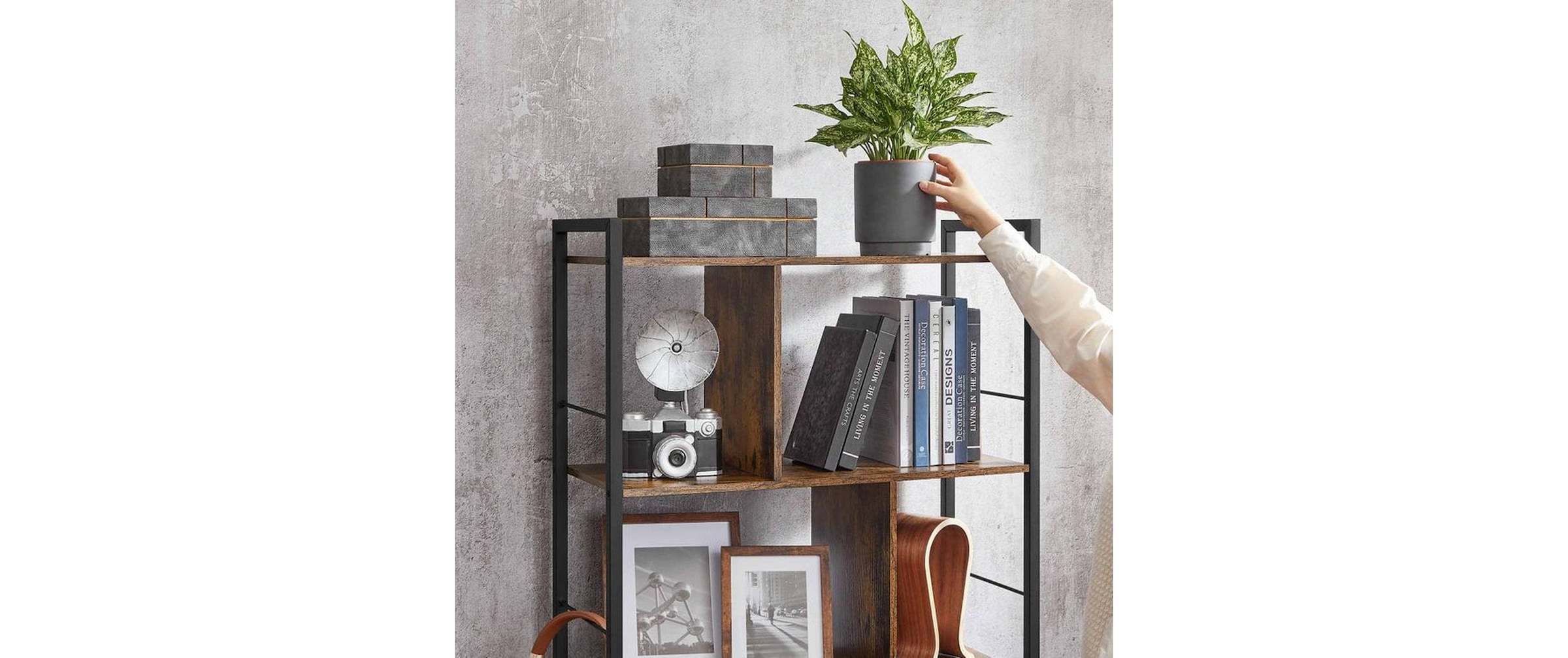 VASAGLE Bücherregal »VASAGLE Bücherregal Braun/Schwarz«