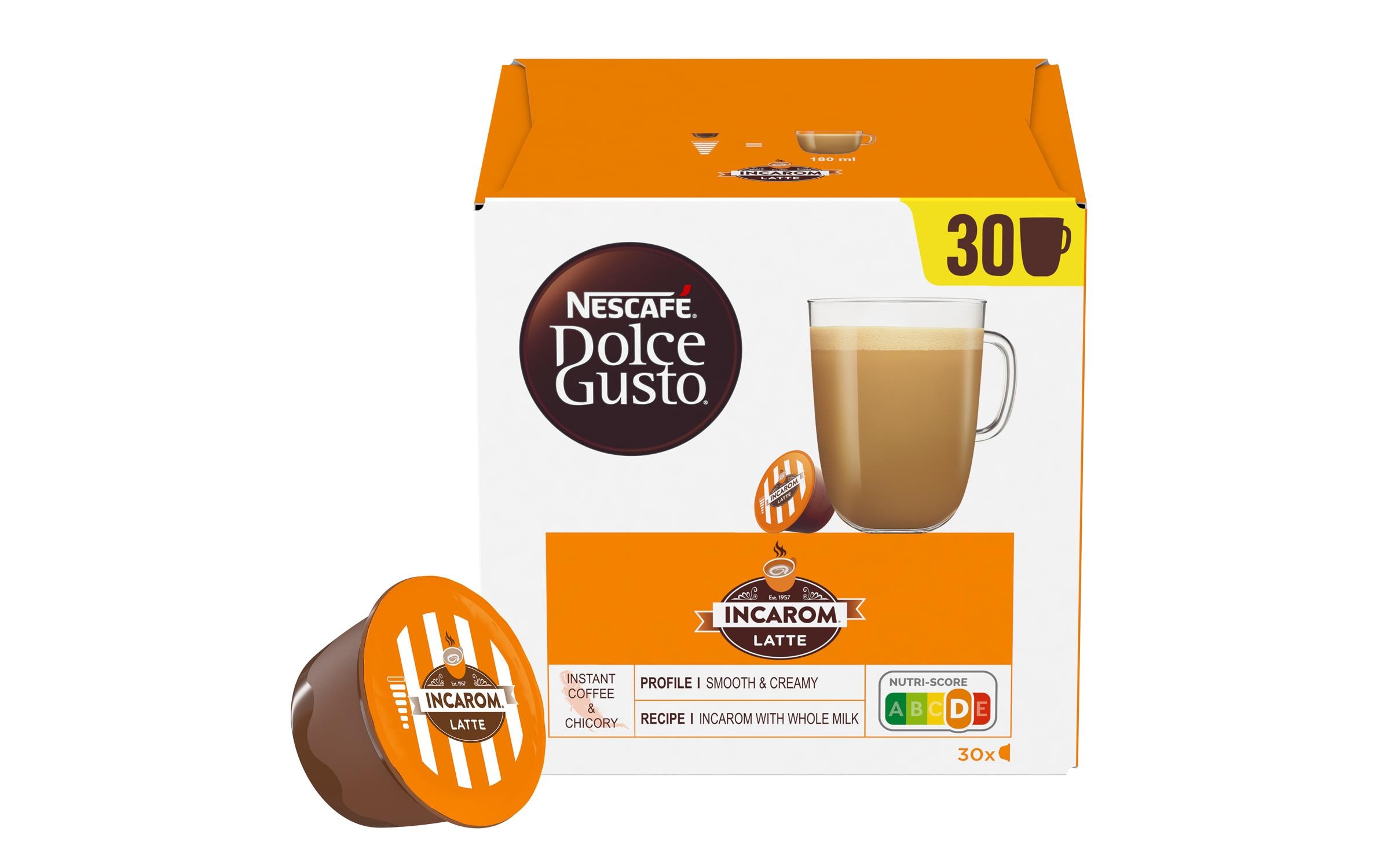 Kaffeekapseln Dolce Gusto Incarom Latte 30 StückKaffeeportionen für das Dolce Gusto System