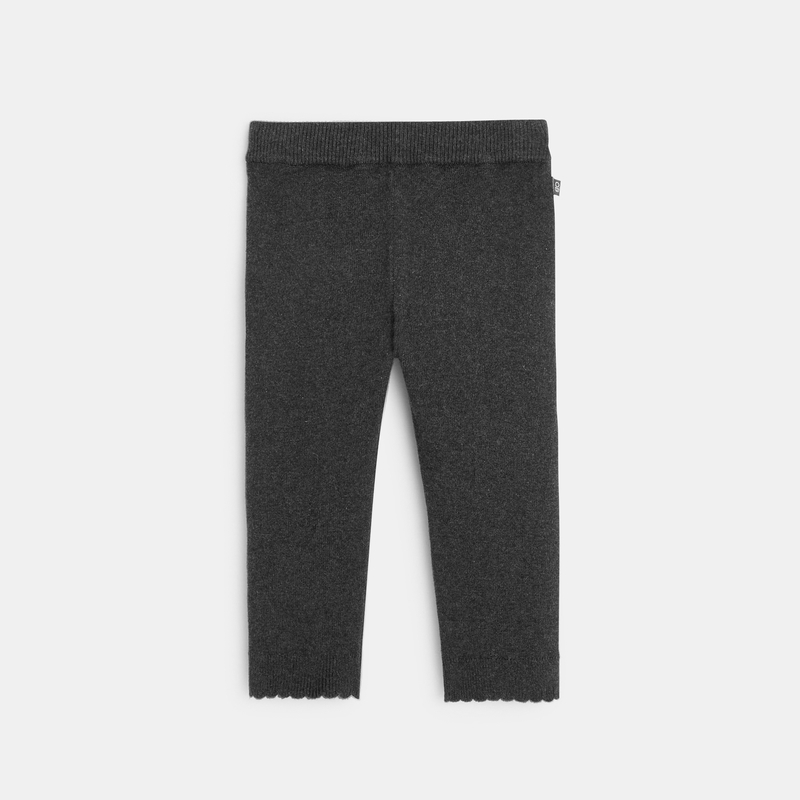 Legging tricot chiné gris bébé fille
