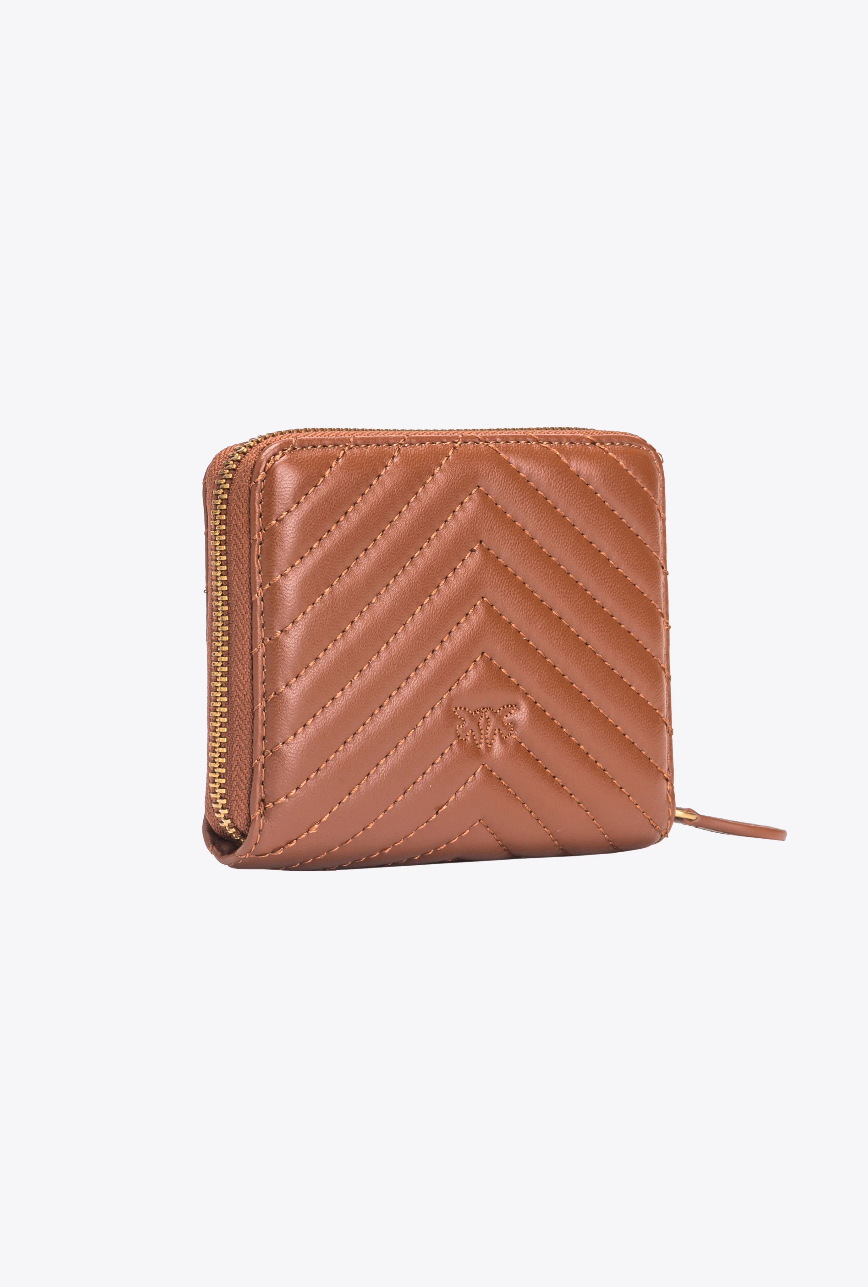 CARRÉ - Portefeuille carré à contour zippé | Marron