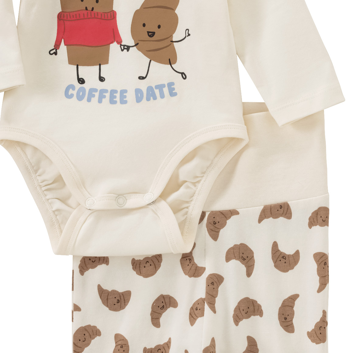 Topomini Newborn Langarmbody, Hose und Mütze im Set cremeweiss
