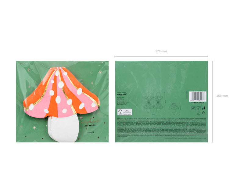Servetten Champignon 13,5cm 20st