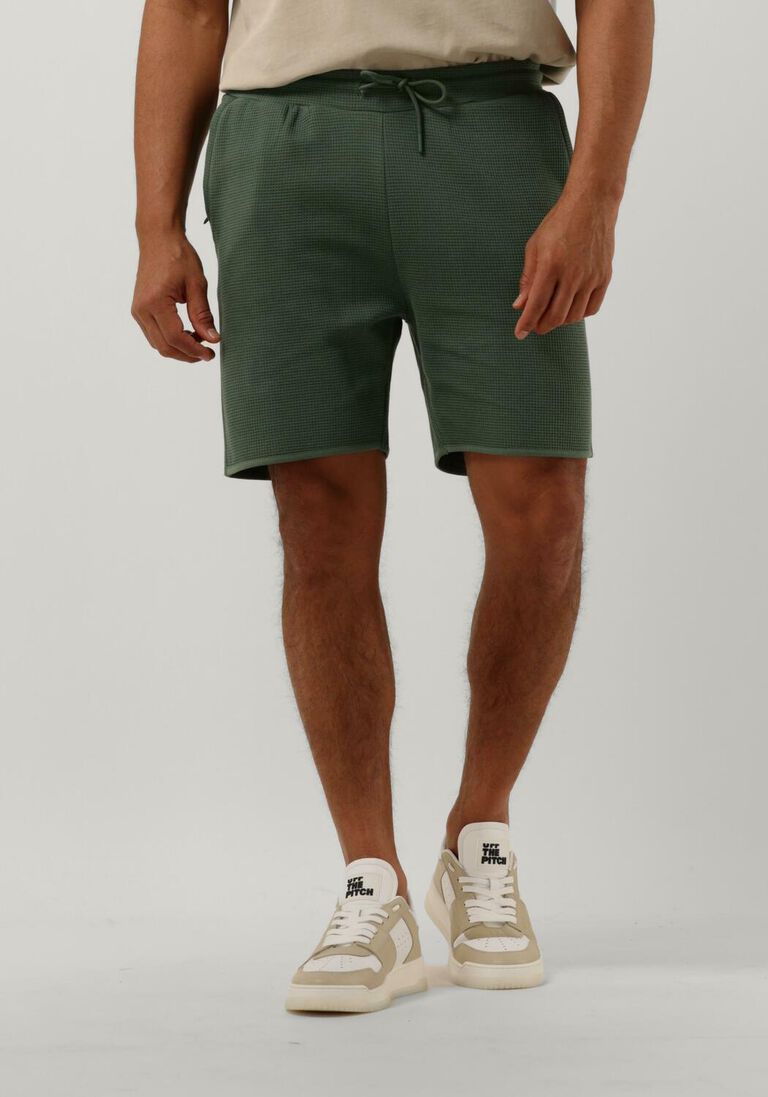 PUREWHITE groene purewhite korte broek shorts with waffle structure