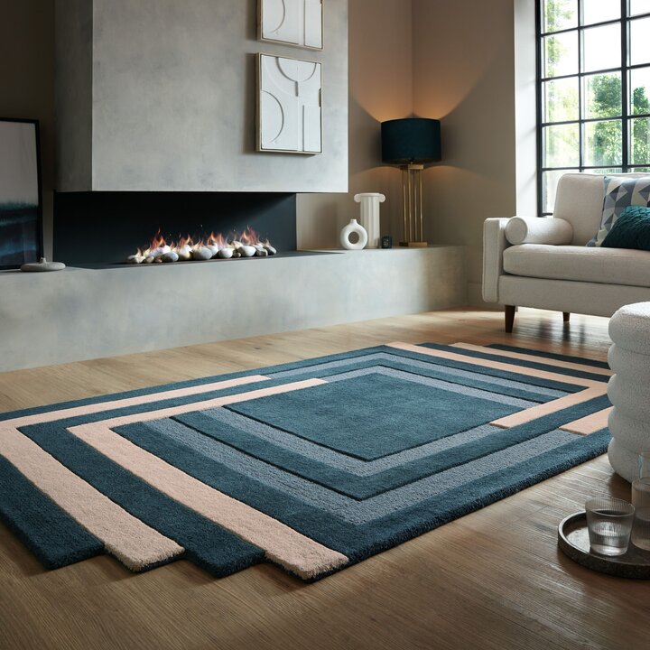 Geometrisch vloerkleed - Labyrinto Blauw