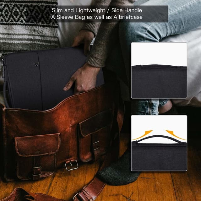 Laptoptaske 13,3 tommer kanvas Sort
