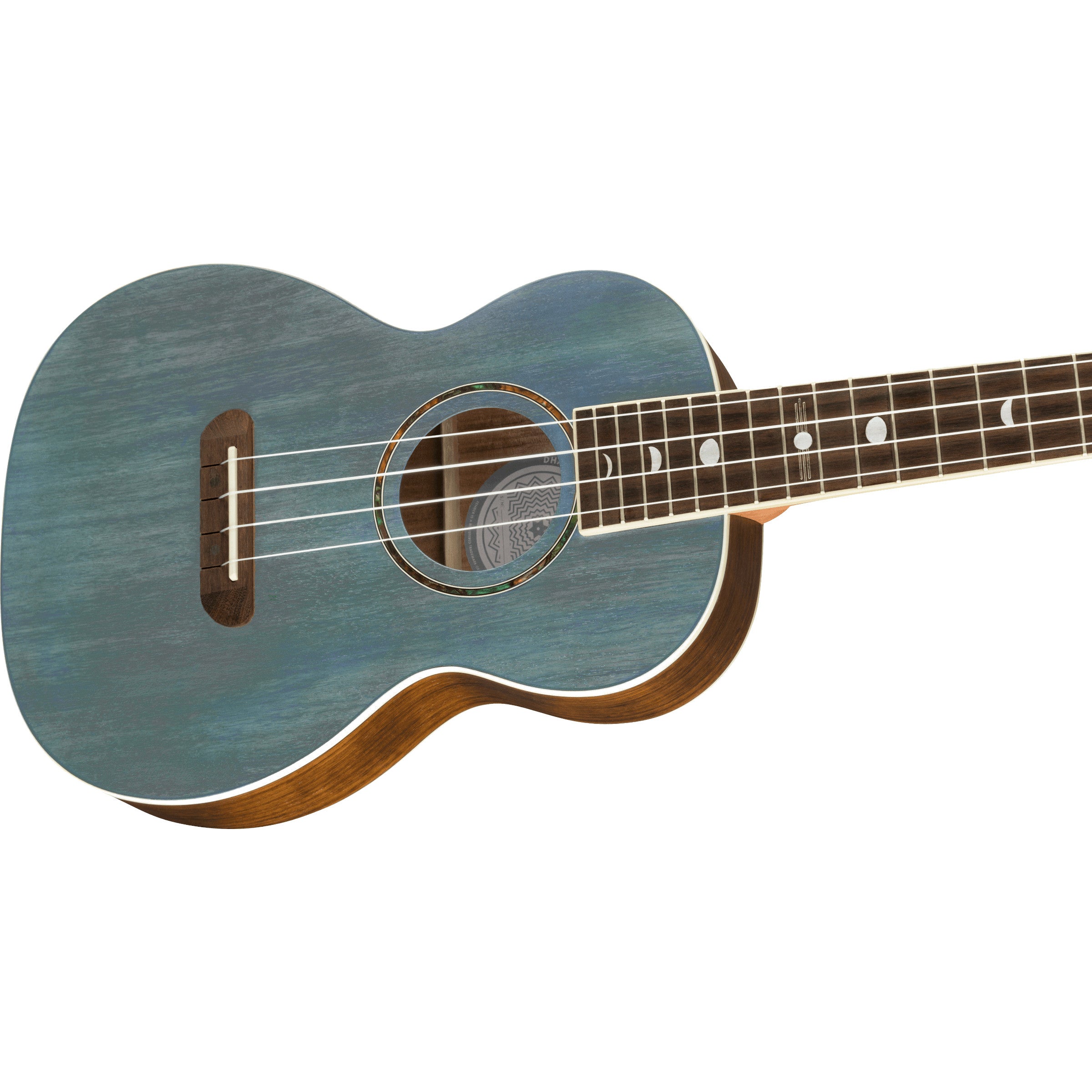 Fender Dhani Harrison Ukulele Turquoise WN elektrisch-akoestische tenor ukelele