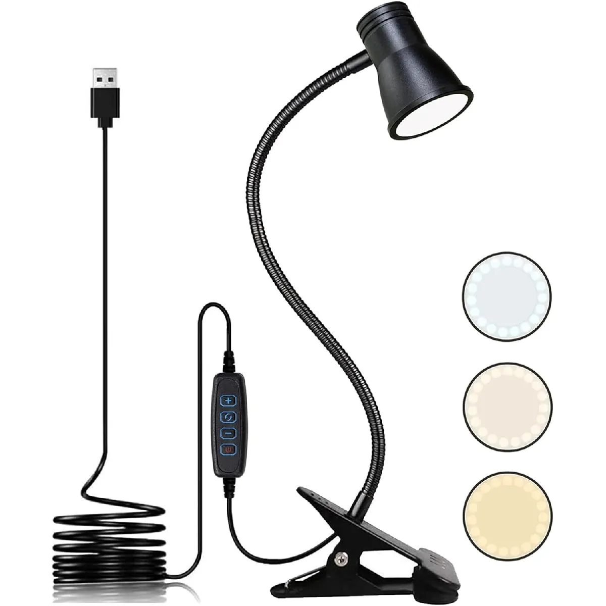 Lampe de Bureau LED à Pince - Noir