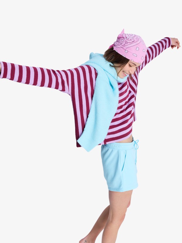 Surf Stoked Short à taille élastique Bleu Femme