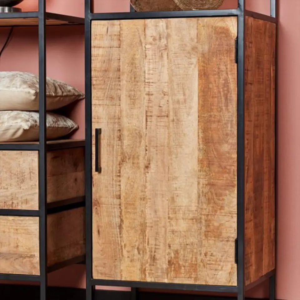 Furndea Morada boekenkast industrieel 1-deurs - 45x55x200 cm