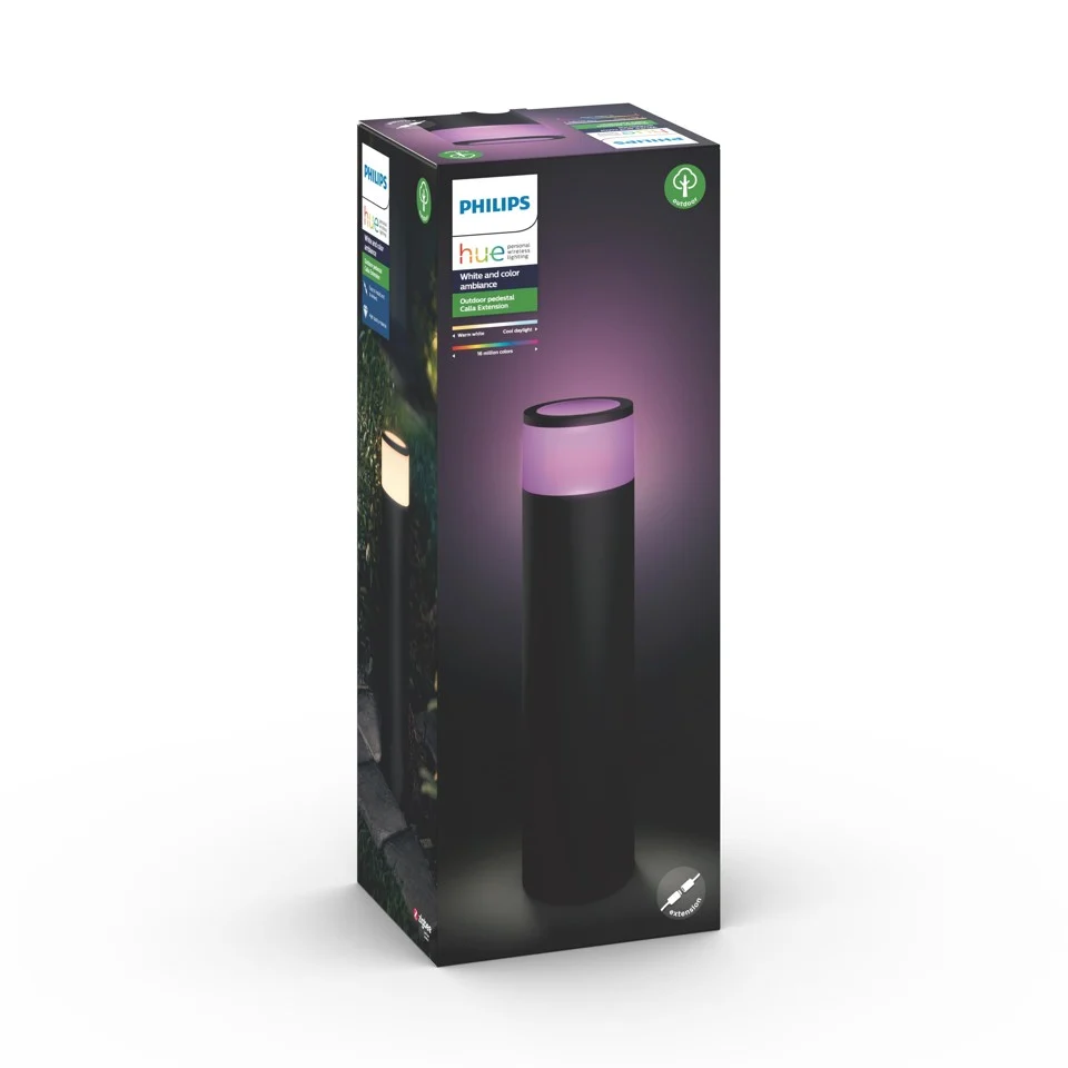 Philips Hue - Calla Large Pedestal Low VoltOutdoor Extension- White & Color Ambiance