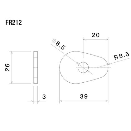 Support Clignotant Rizoma avant ou arrière - Noir