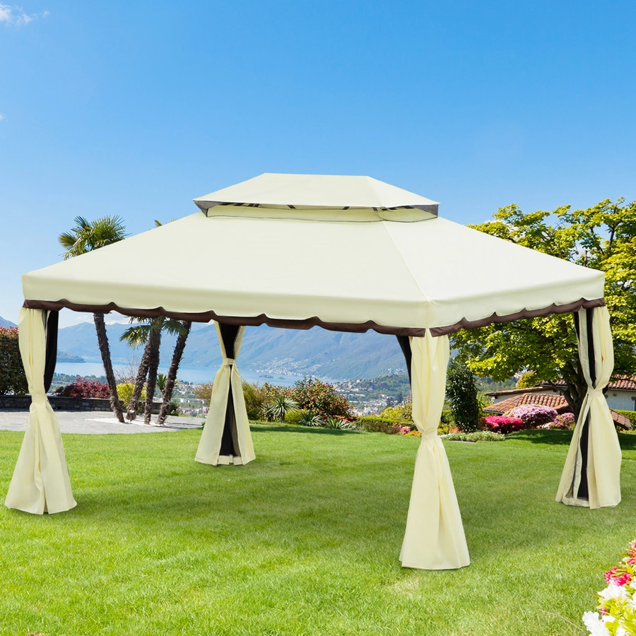 Outsunny Gartenpavillon mit Mesh-Netz bunt