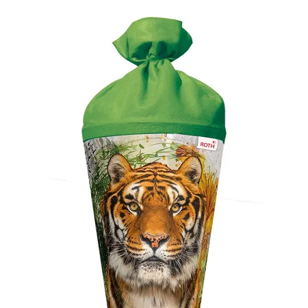 Roth Schultüte Tiger mit Filzverschluss, 70 cm, rund